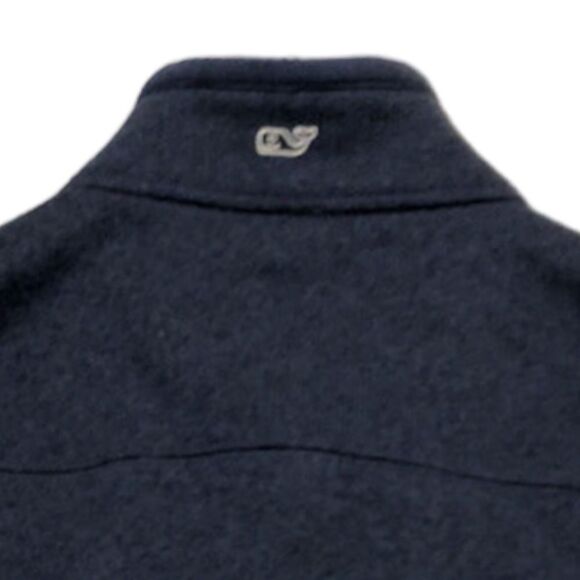Vineyard Vines Mens Fleece Vest Navy Blue Size Medium California Whale Logo - Picture 4 of 11